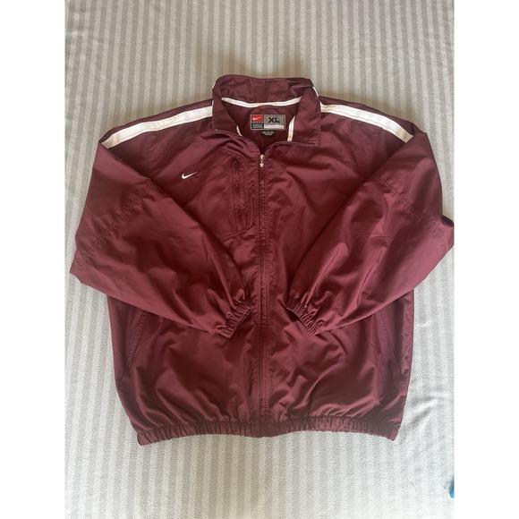 Vintage Nike Track Jacket Size XL Men's Windbreaker Full Zip Running Red Swoosh - Picture 1 of 11